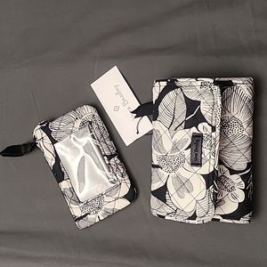 RFID Riley Compact Wallet & ID Holder Vera Bradley Bedford Blooms NWT Retired